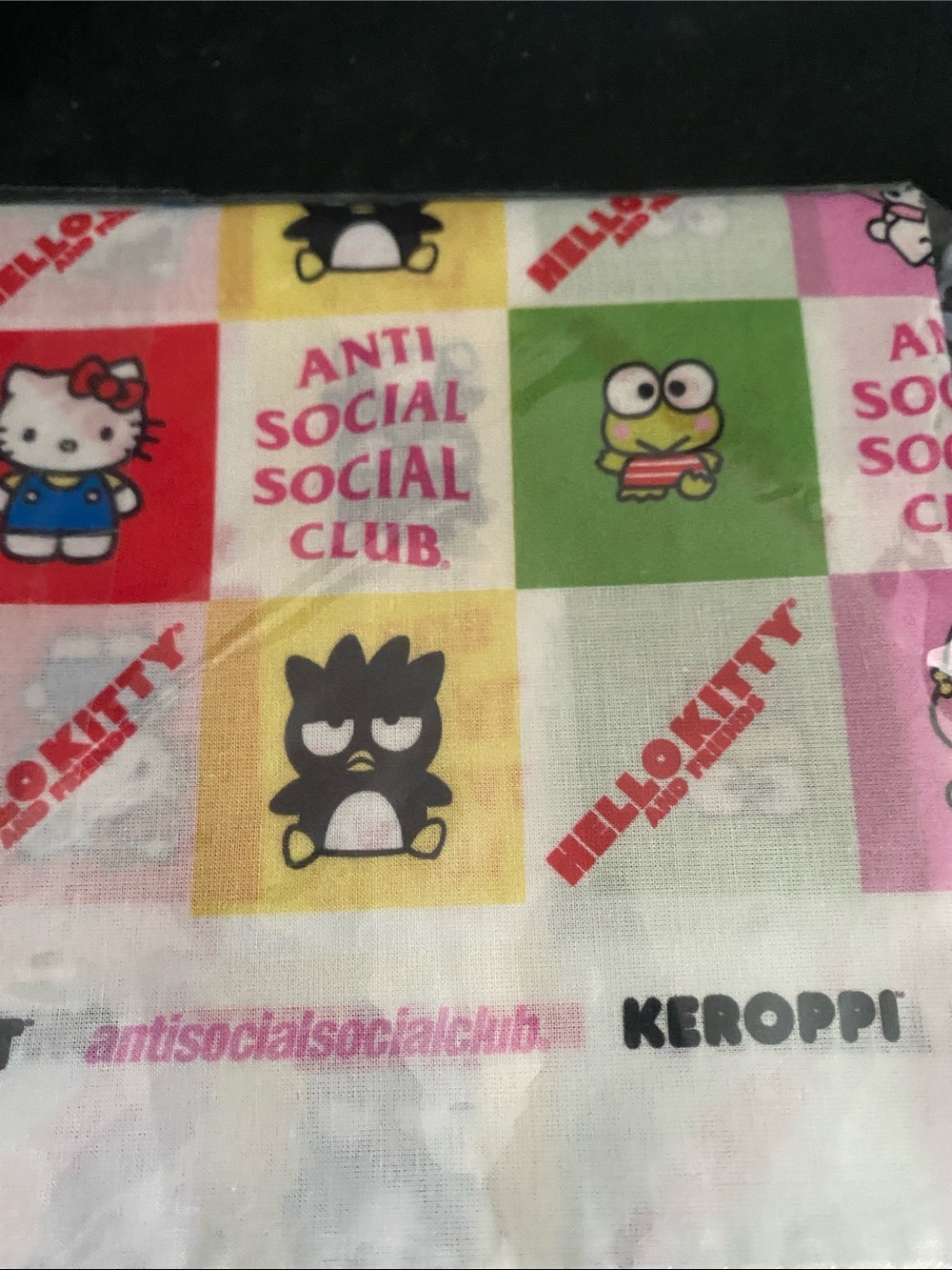 Anti Social Social Club Hello Kitty Checkerboard Bandana - Pink Multi - Picture 3 of 3